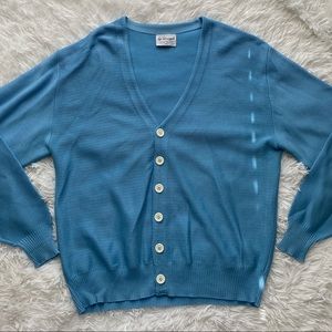 Vintage 70s Donegal Cardigan Blue